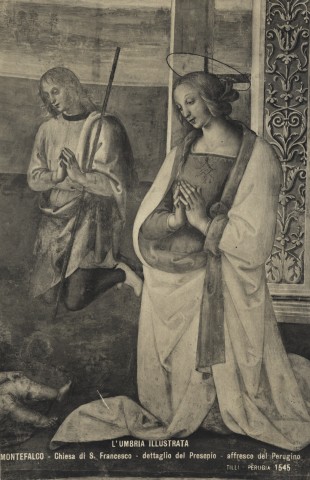 Tilli/ Giugliarelli, Giuseppe — Montefalco - Chiesa di S. Francesco - dettaglio del Presepio - affresco del Perugino — particolare